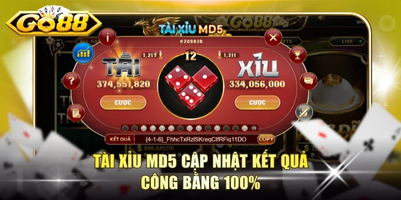 Tài Xỉu MD5 cập nhật kết quả công bằng 100%